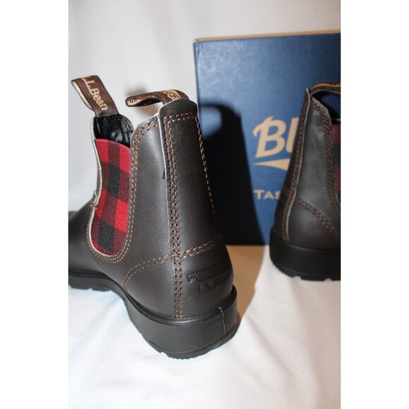 BLUNDDSTONE WOMEN'S 2308 BROWN RED PLAID LEATHER CHELSEA BOOTS NIB - Picture 5 of 7